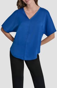 DKNY Short Sleeve Woven Top