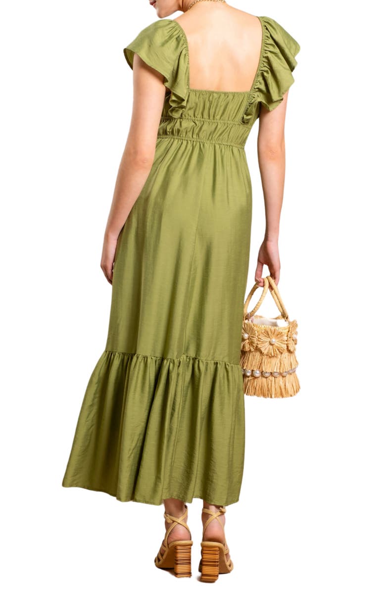 Blu Pepper Sweatheart Neck Shirred Maxi Dress, Alternate, color,