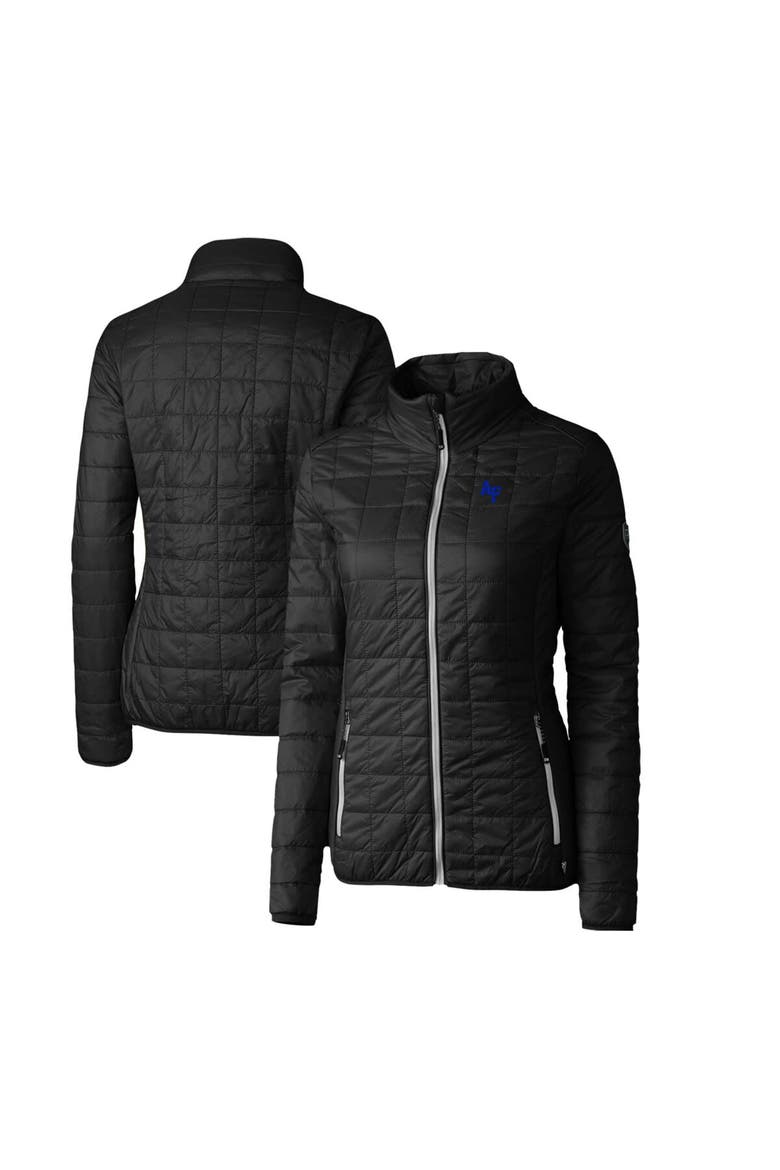 Women's Cutter & Buck Black Air Force Falcons Rainier Eco Insulated Puffer Full-Zip Jacket, Main, color, Black