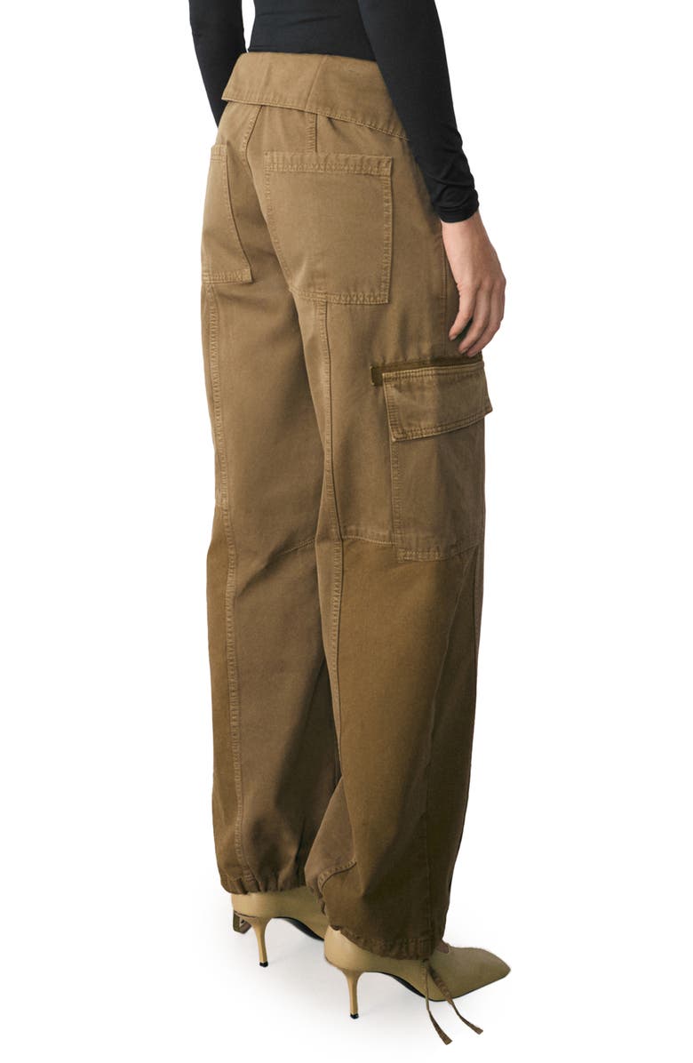 MANGO Turn-Up Waist Wide Leg Cargo Jeans, Alternate, color,