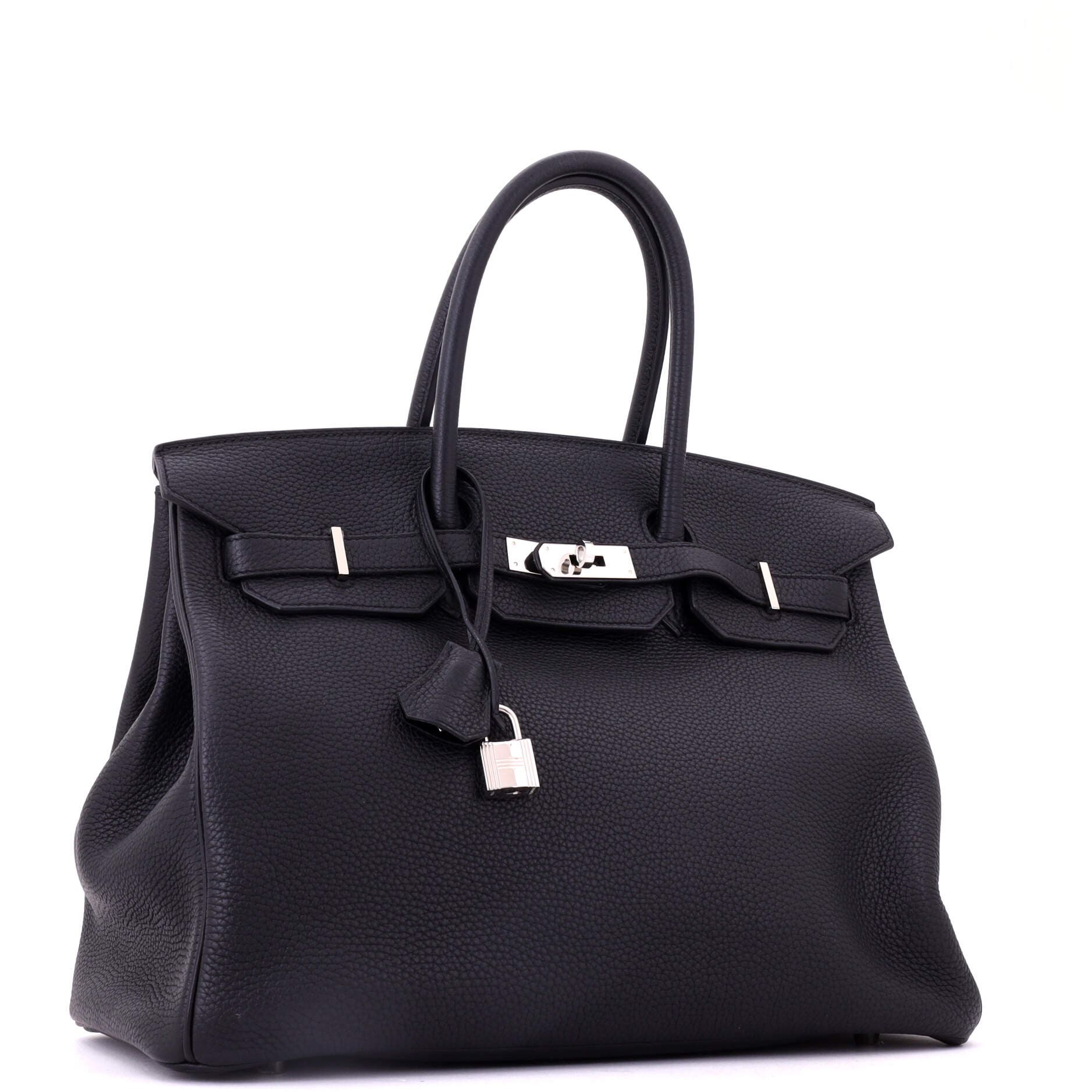Birkin Handbag Black Clemence with Palladium Hardware 35, Alternate, color, Noir