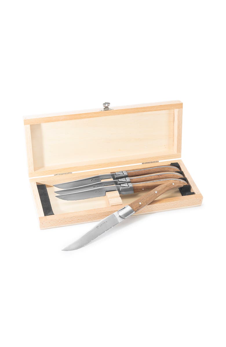 AU NAIN Laguiole Serrated Steak Knives - Set of 4, Alternate, color, Wood