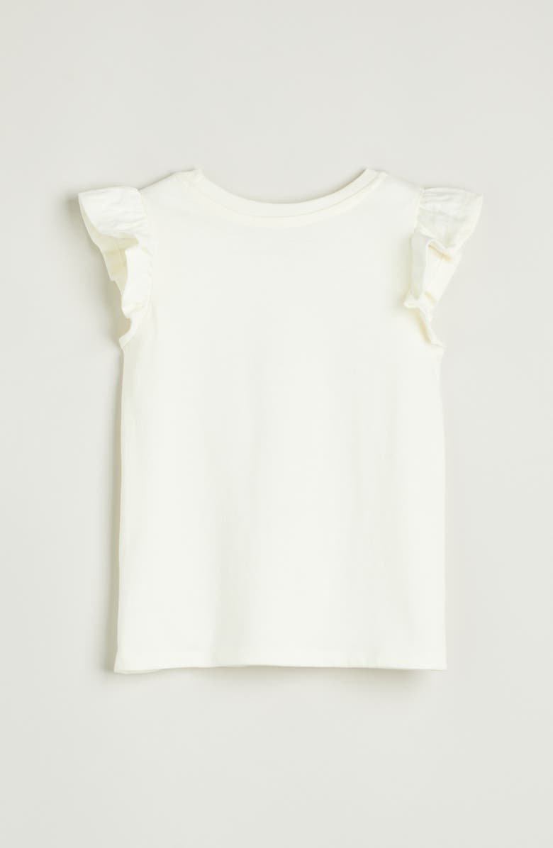 Tucker + Tate Kids' Ruffle Sleeve Cotton Graphic T-Shirt, Alternate, color, Ivory Egret Minnie