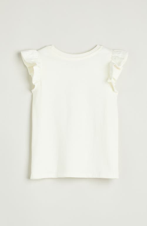TUCKER + TATE TUCKER + TATE KIDS' RUFFLE SLEEVE COTTON GRAPHIC T-SHIRT 