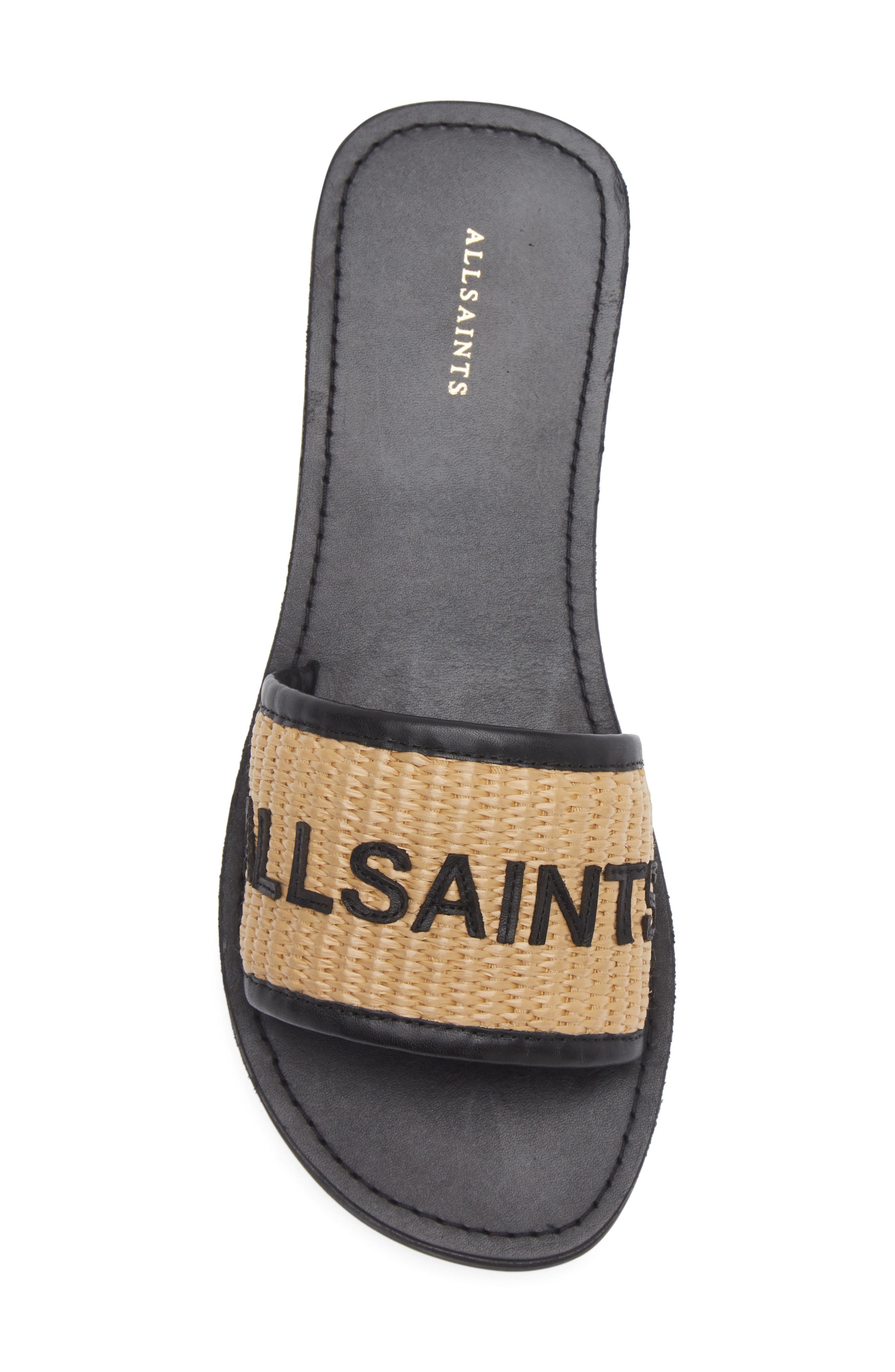 Hoxton Woven Slide Sandal, Alternate, color, BLACK/ NATURAL