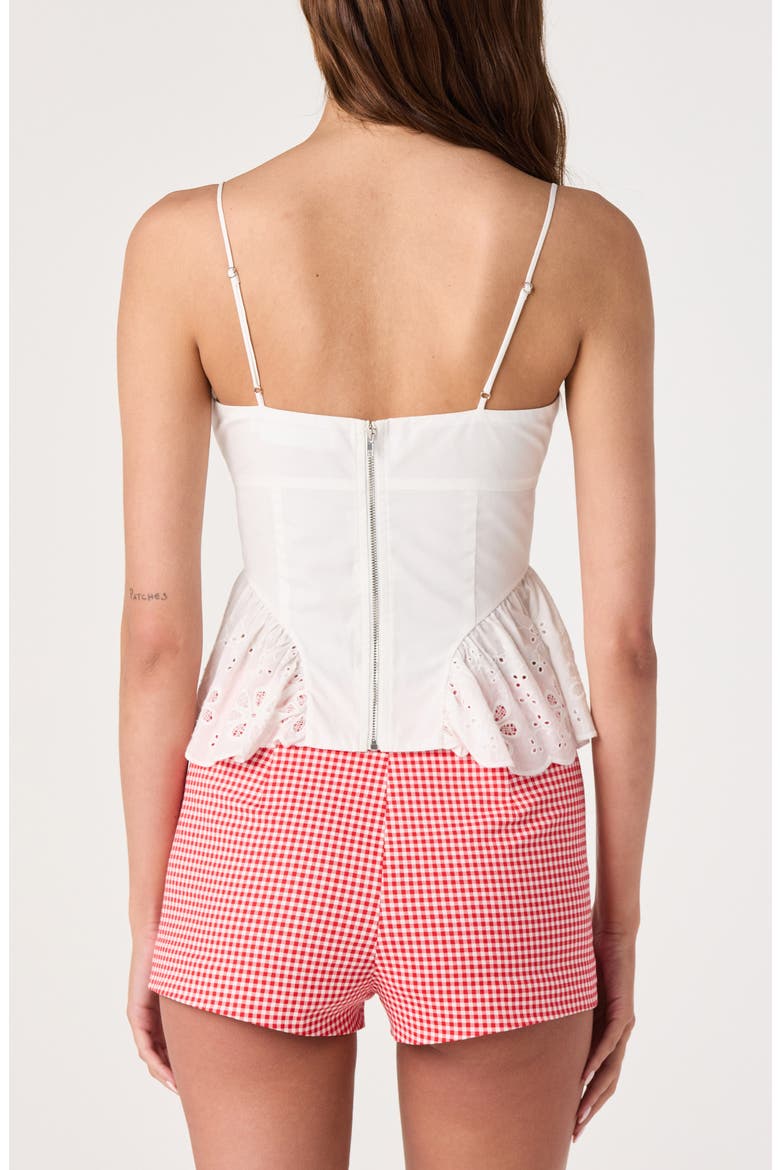 Teale Eyelet Cotton Peplum Top, Alternate, color, WHITE