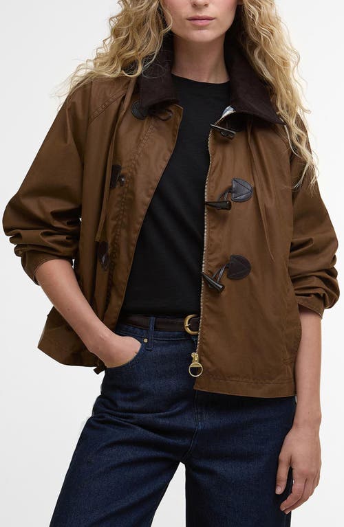 Barbour Myra Water Repellent Waxed Cotton Jacket In Brown