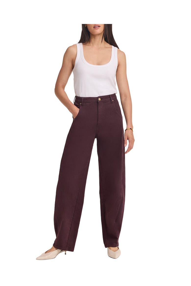 Ultimate full-length tapered leg Barrel Jeans, Main, color, Burgundy