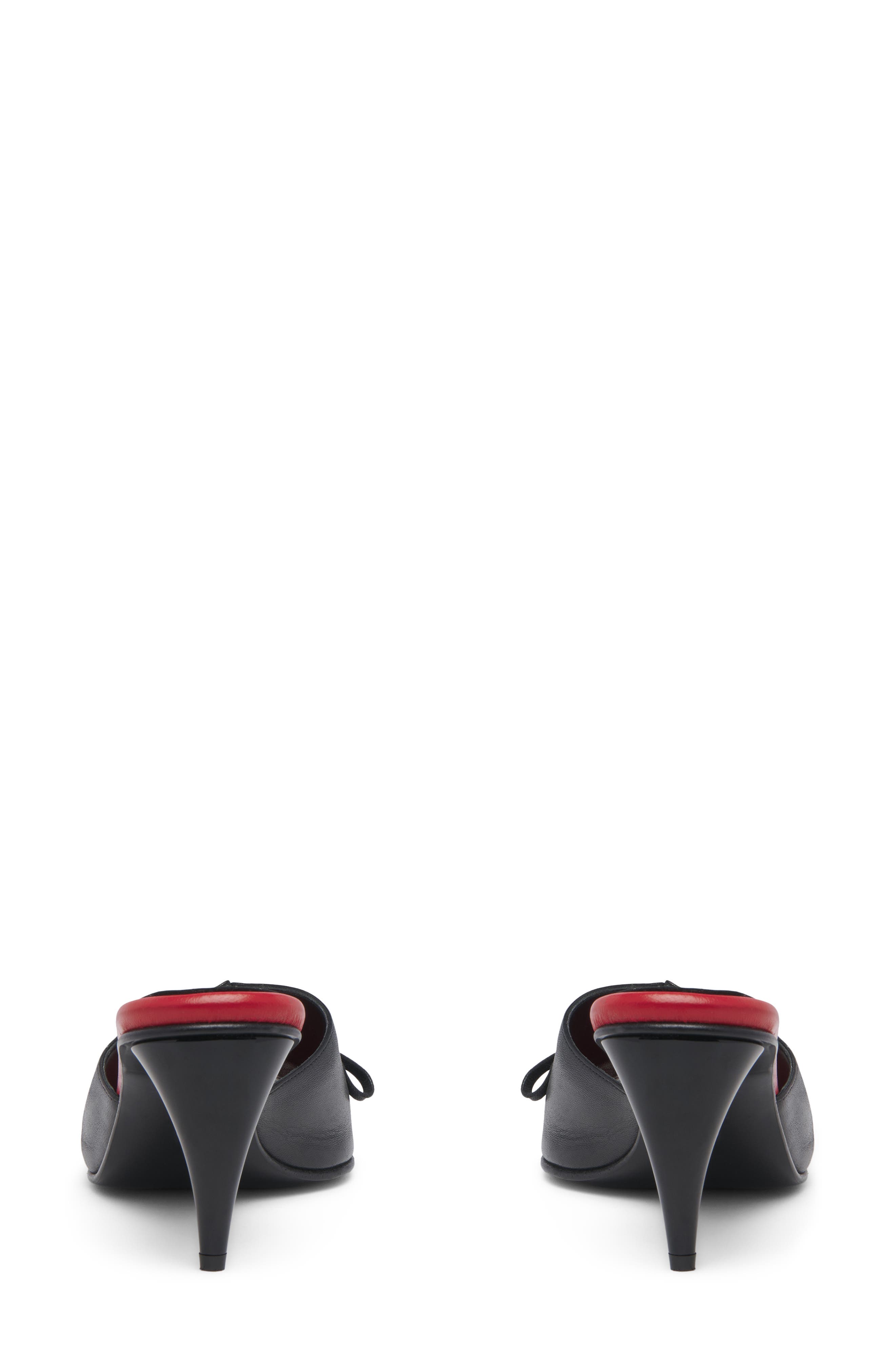McQueen Lexie Peep Toe Sandal, Alternate, color, Black/ Red