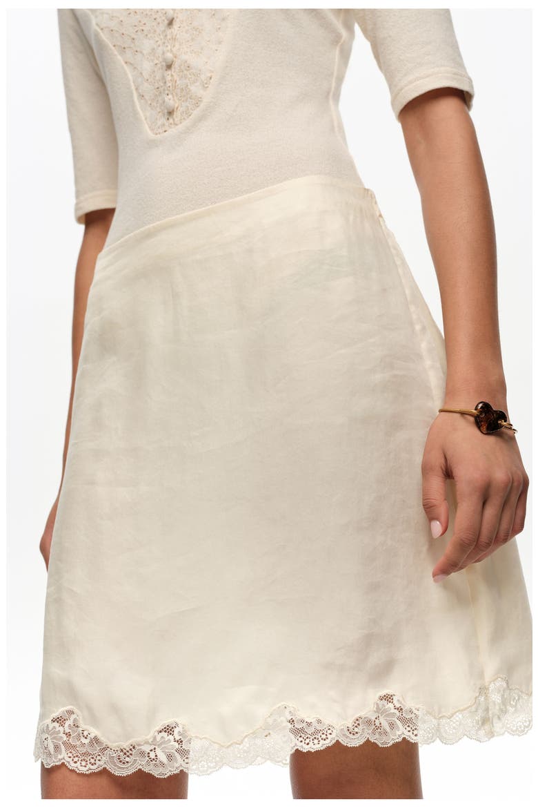 Lace Mini Skirt, Alternate, color, IVORY