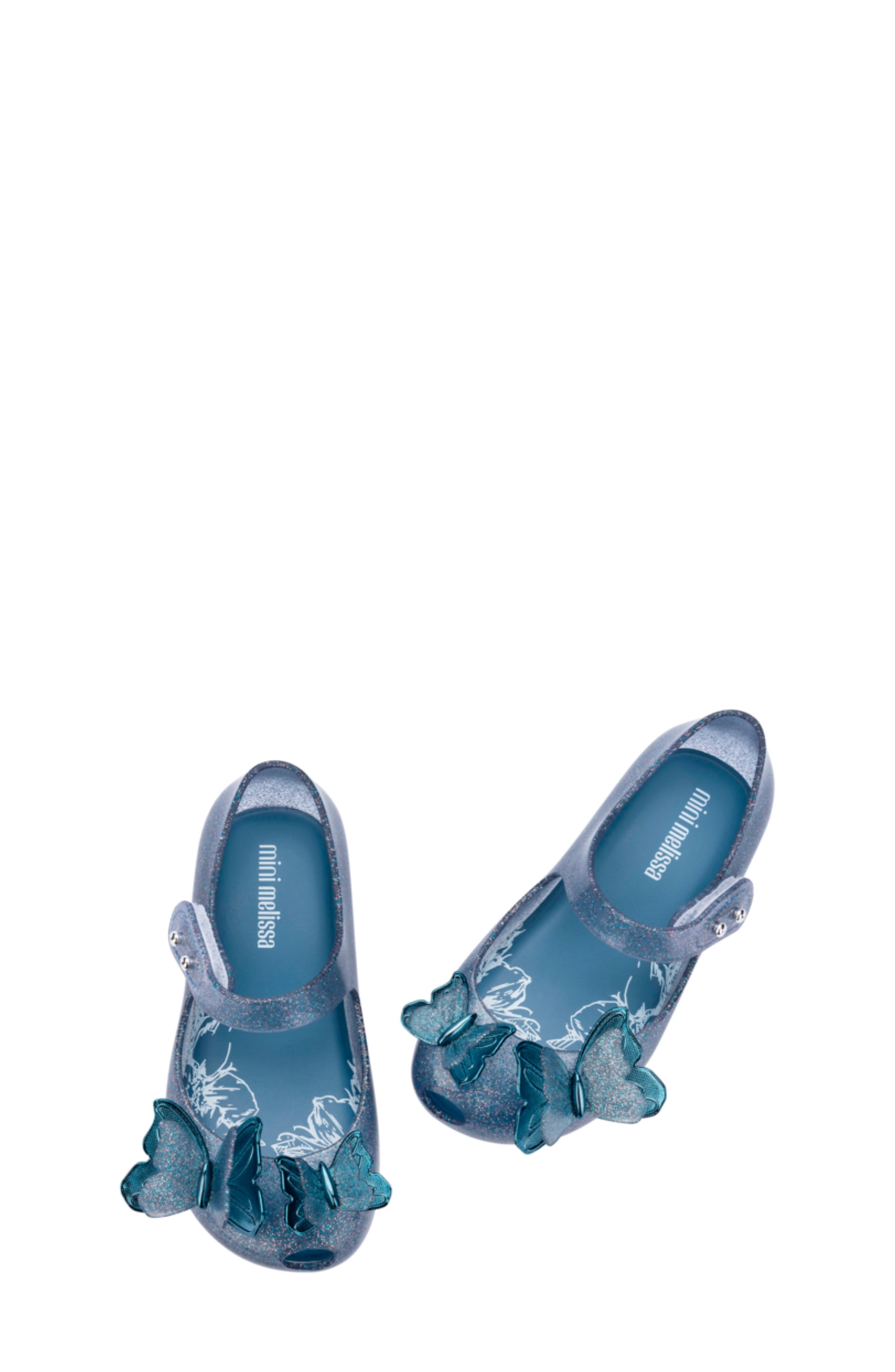 Ultragirl Butterfly Mary Jane Flat, Alternate, color, GLITTER BLUE