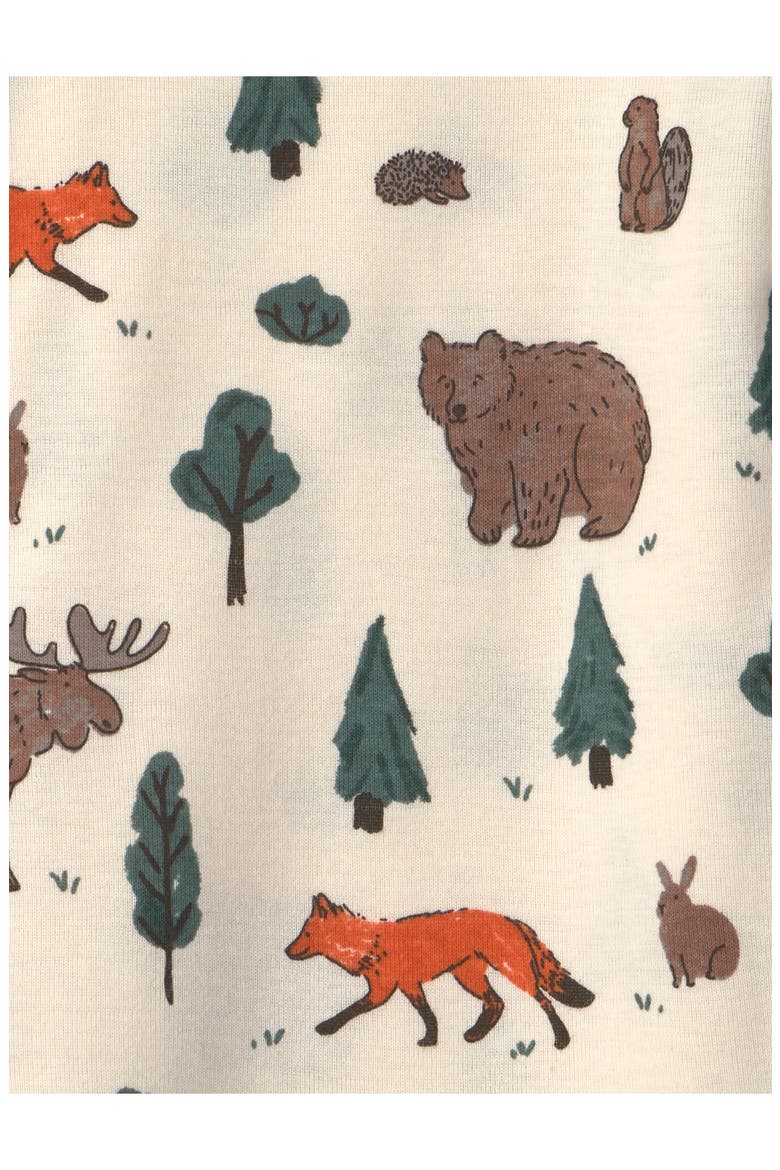Kids' Print Fitted Organic Cotton Two-Piece Pajamas, Alternate, color, LP WOODLANDS