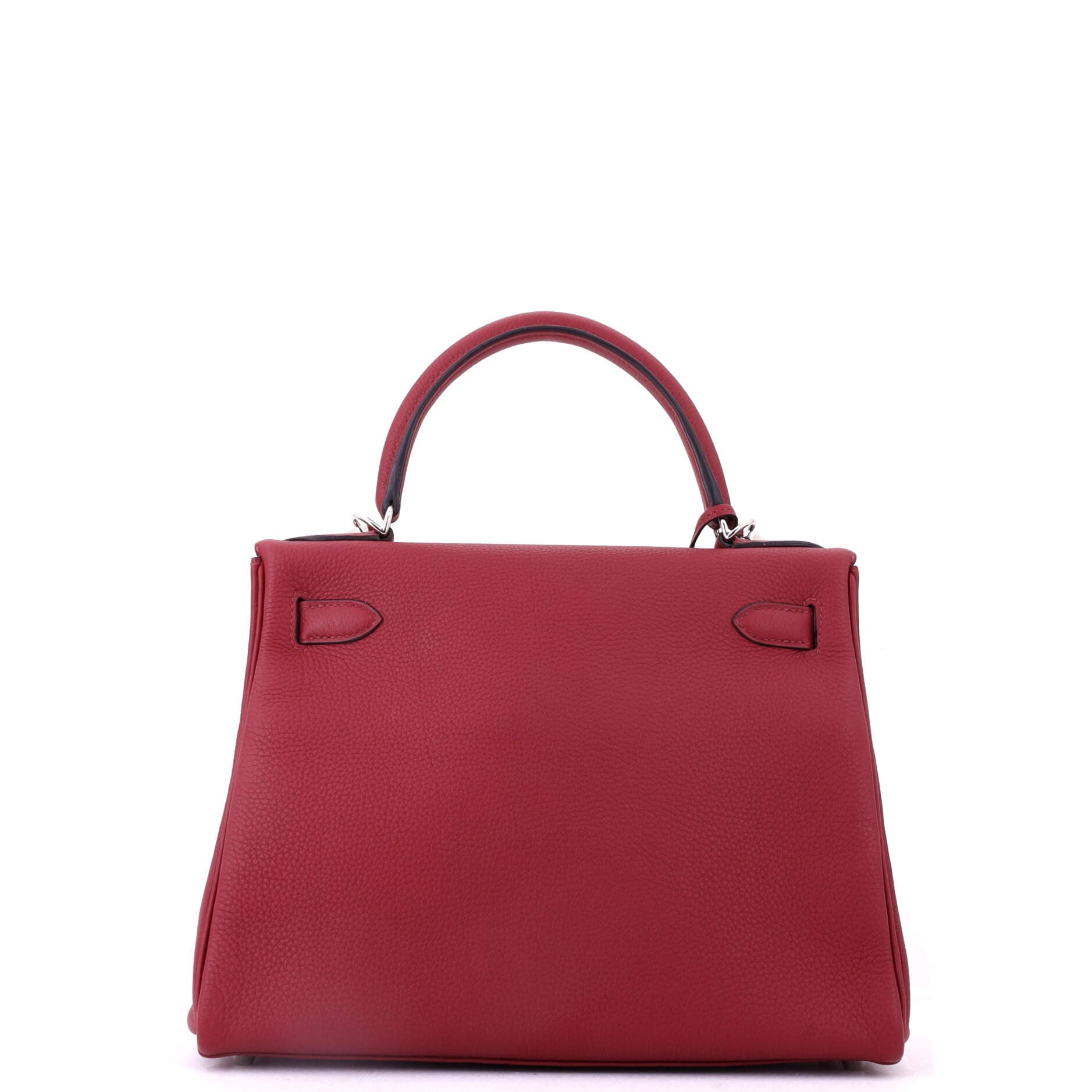 Pre-Owned Hermes Kelly Handbag Red Togo with Palladium Hardware 28, Alternate, color, Rouge Grenat