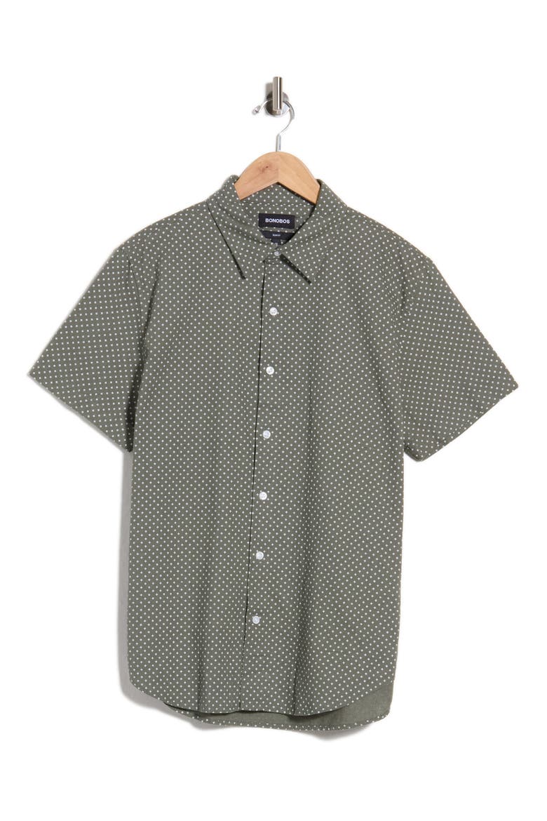 Slim Fit Cotton & Linen Button-Up Shirt, Main, color, FLORENCE GEO C43