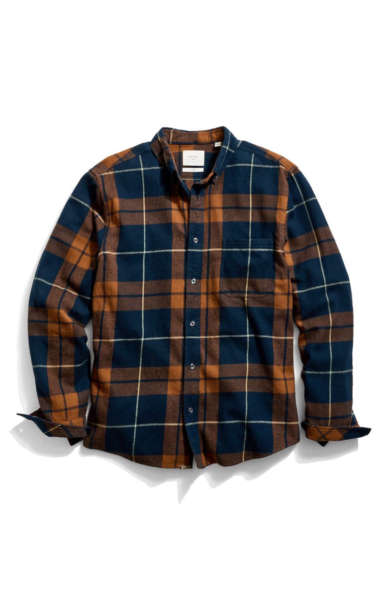 Billy Reid Bold Plaid Button-Down Shirt, Main, color, Carbon Blue Multi
