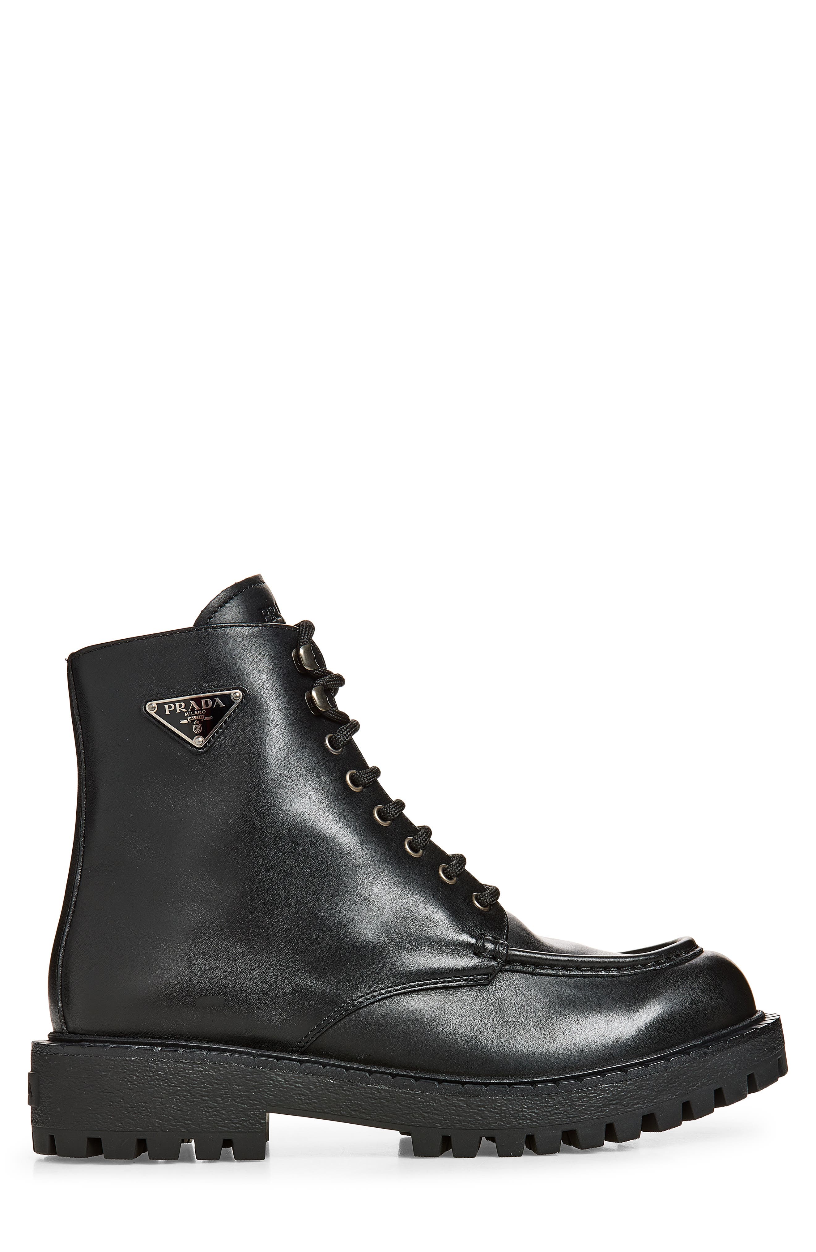 Folder Leather Laced Boot, Alternate, color, NERO