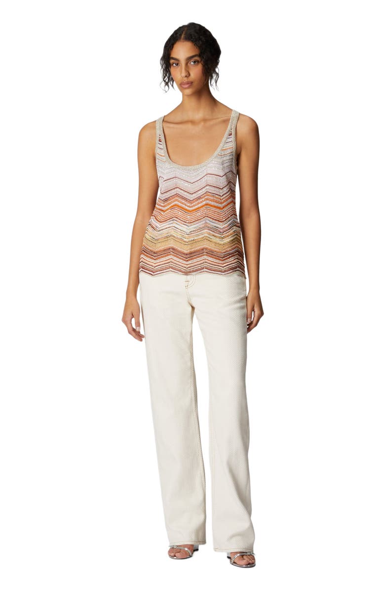 Missoni Chevron Lamé Tank Top With Sequins, Main, color, Multicoloured
