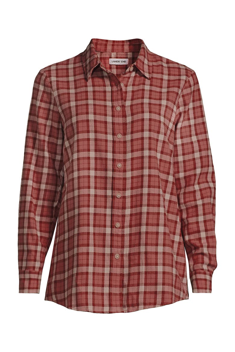 Flannel Shirt, Alternate, color, Sea Coral Small Plaid