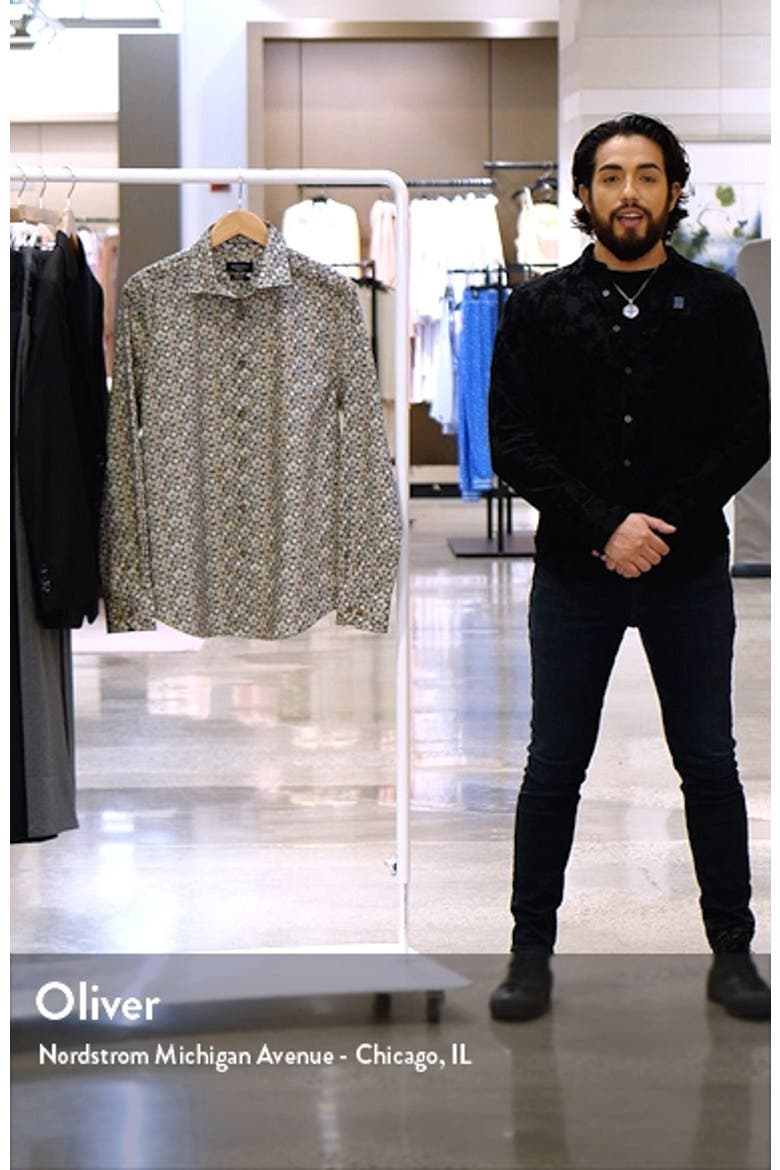 Shaped Fit Print Stretch Cotton Button-Up Shirt video