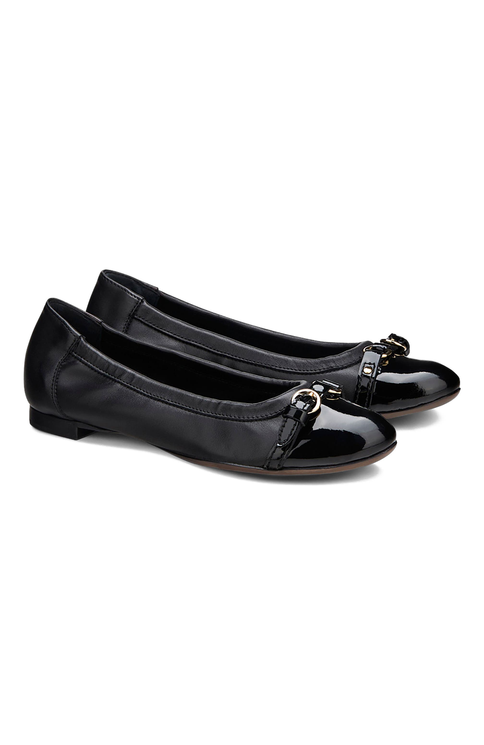 AGL Monika Cap Toe Ballet Flat, Alternate, color, Black