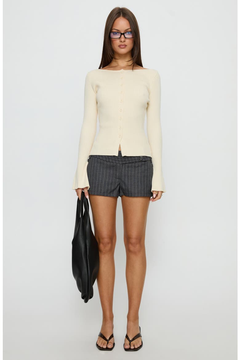Tahnia Rib Cardigan, Alternate, color, BUTTER