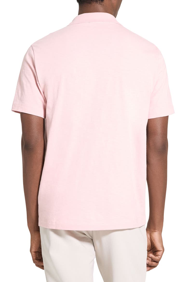 Bron in Cosmos Slub Cotton Polo Shirt, Alternate, color, CHALK PINK - VIN
