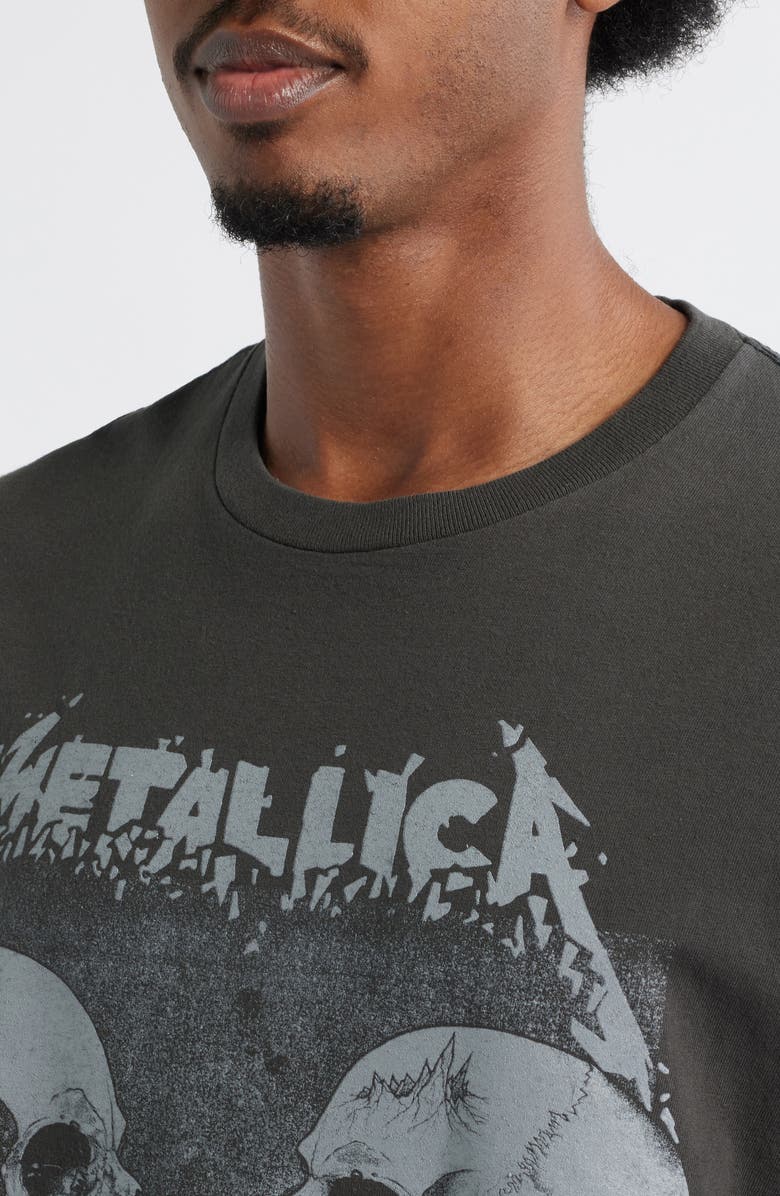 Merch Traffic Metallica Skull Graphic T-Shirt, Alternate, color, Charcoal Pigment Dye