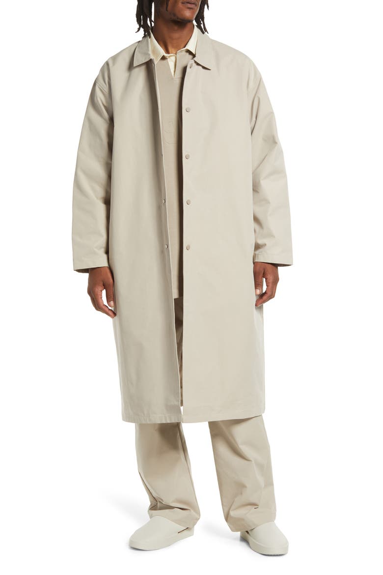 Cotton Blend Long Coat, Main, color, SMOKE