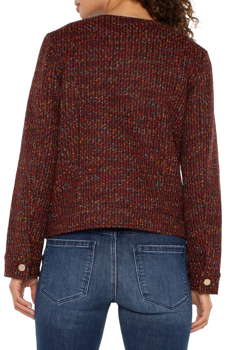 Liverpool Los Angeles Collarless Bouclé Knit Jacket, Alternate, color, 