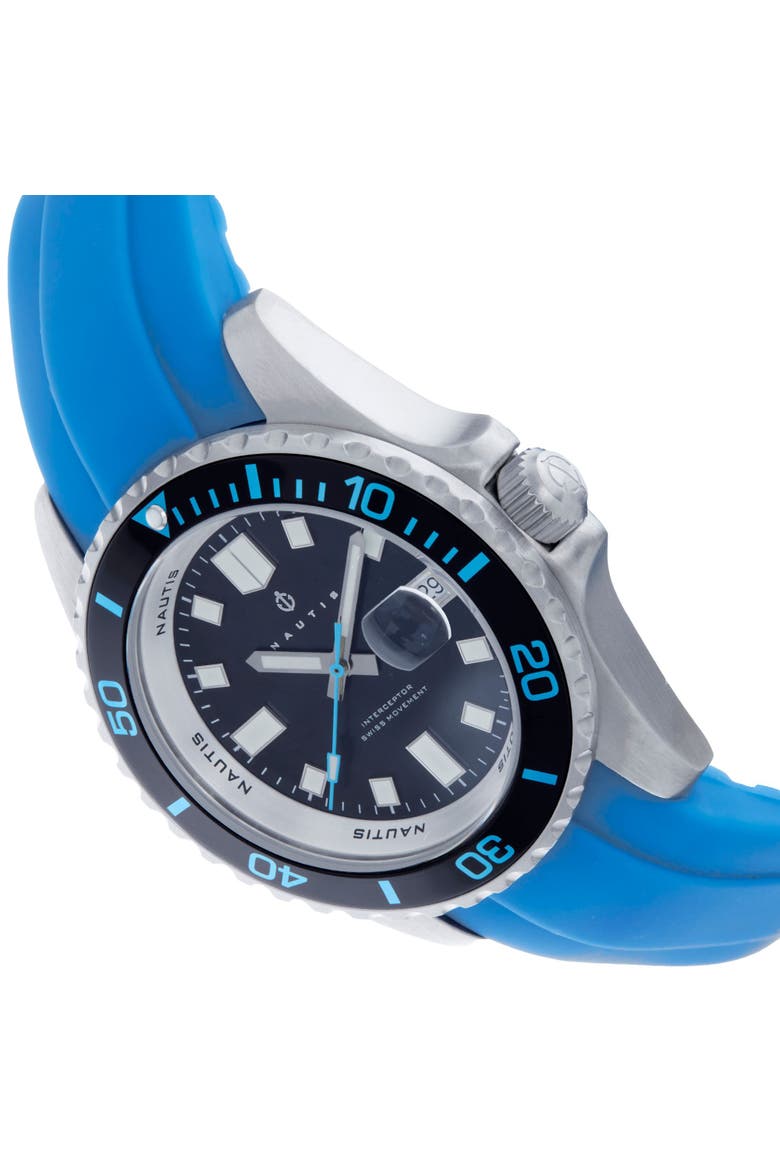 Interceptor Box Set with Interchangable Bands and Date Display, Alternate, color, Light Blue