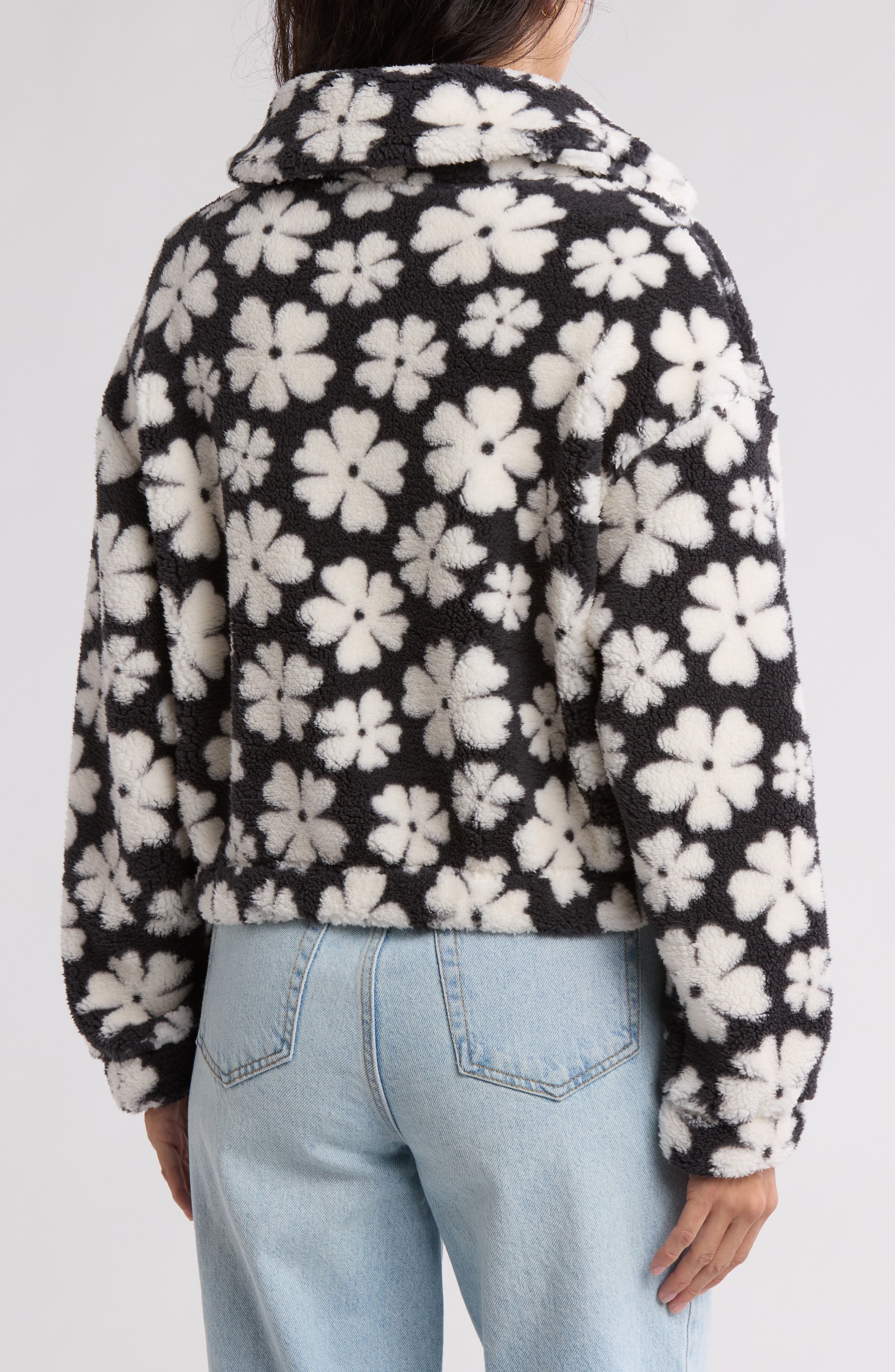 Billabong Warmed Up Floral Fleece Shacket (Women) | Nordstromrack