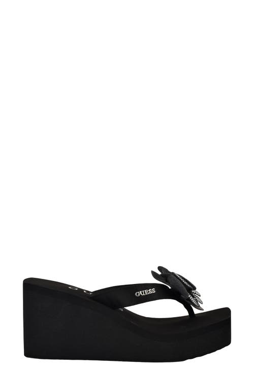 Guess Damani Platform Wedge Sandal In Black
