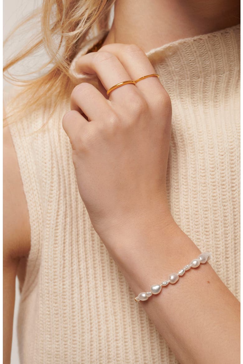 Nura Reef Freshwater Pearl Friendship Bracelet, Alternate, color, 18CT GOLD VERMEIL / PEARL