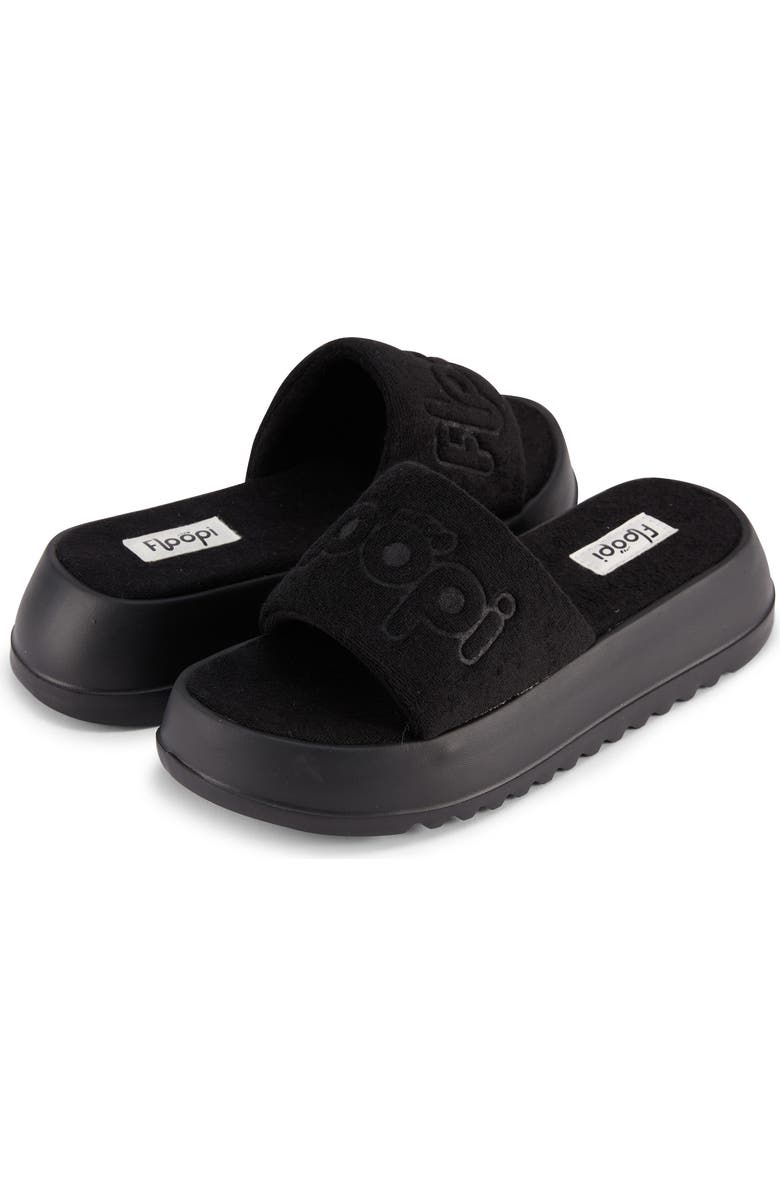 FLOOPI Terry Platform Slide Sandal, Alternate, color, Black