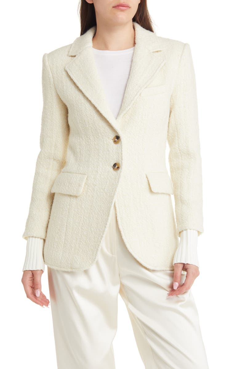 Favorite Daughter The City Layered Tweed Blazer, Alternate, color, White Boucle