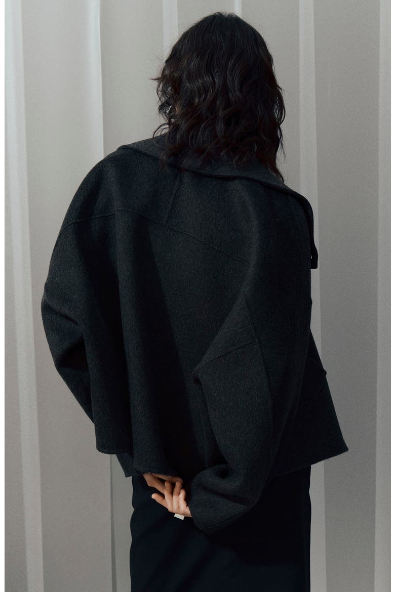 Wool Blend Oversize Jacket, Alternate, color, DARK HEATHER GREY