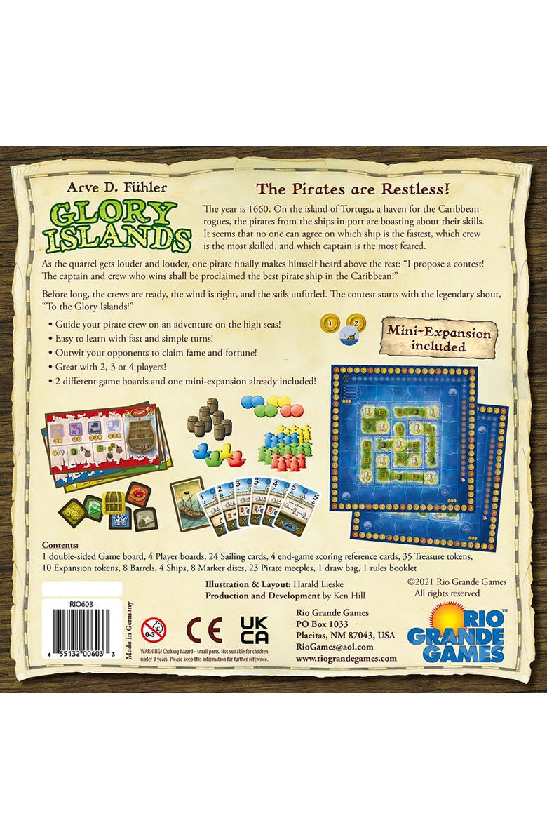 Rio Grande Games Glory Islands Pirate Adventure Board Game 14+, Alternate, color, Multicolored