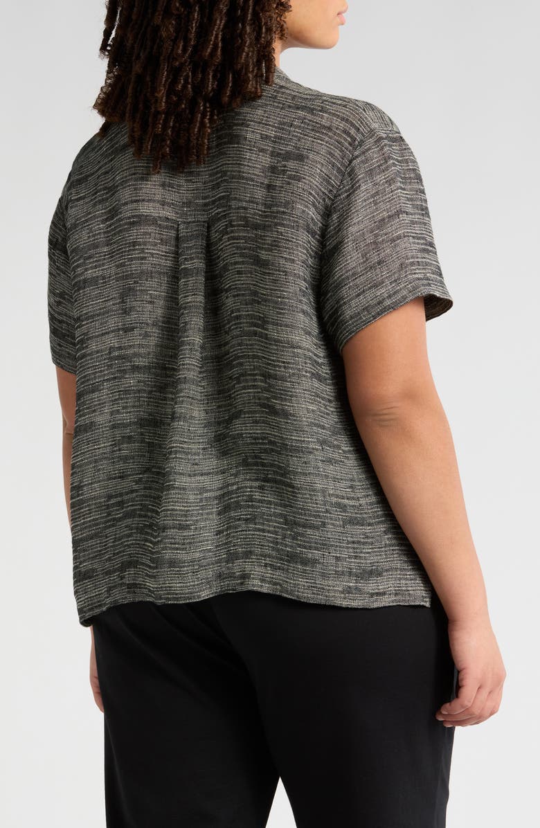 Short Sleeve Organic Linen Blend Button-Up Shirt