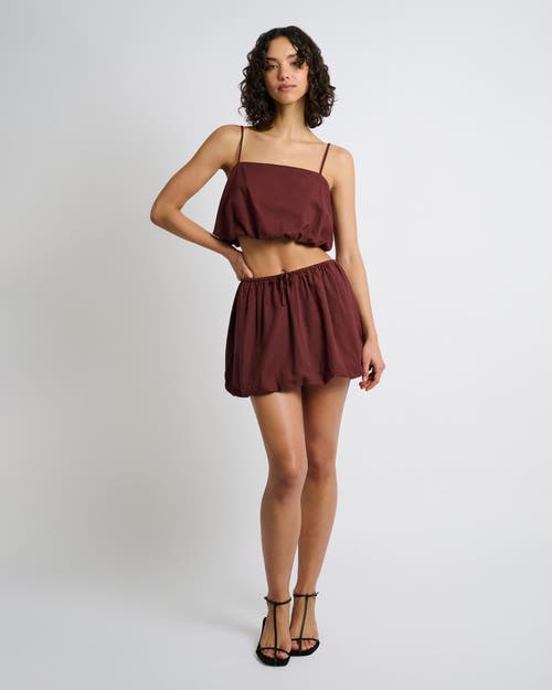 Shop Onia Air Linen Bubble Mini Skirt In Rum