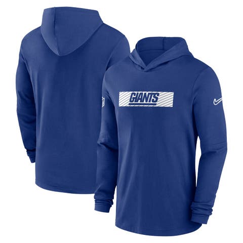 Men's Nike Royal New York Giants Sideline Hoodie Performance Long Sleeve T-Shirt