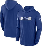 Nike Men's Nike Royal New York Giants Sideline Hoodie Performance Long Sleeve T-Shirt