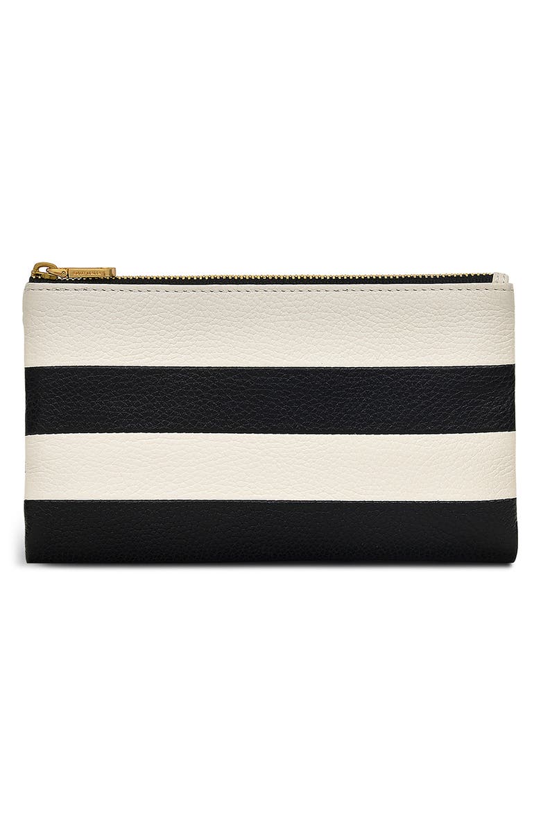 Radley Bishops Lane Stripe Leather Wallet, Alternate, color, Black/ Cream