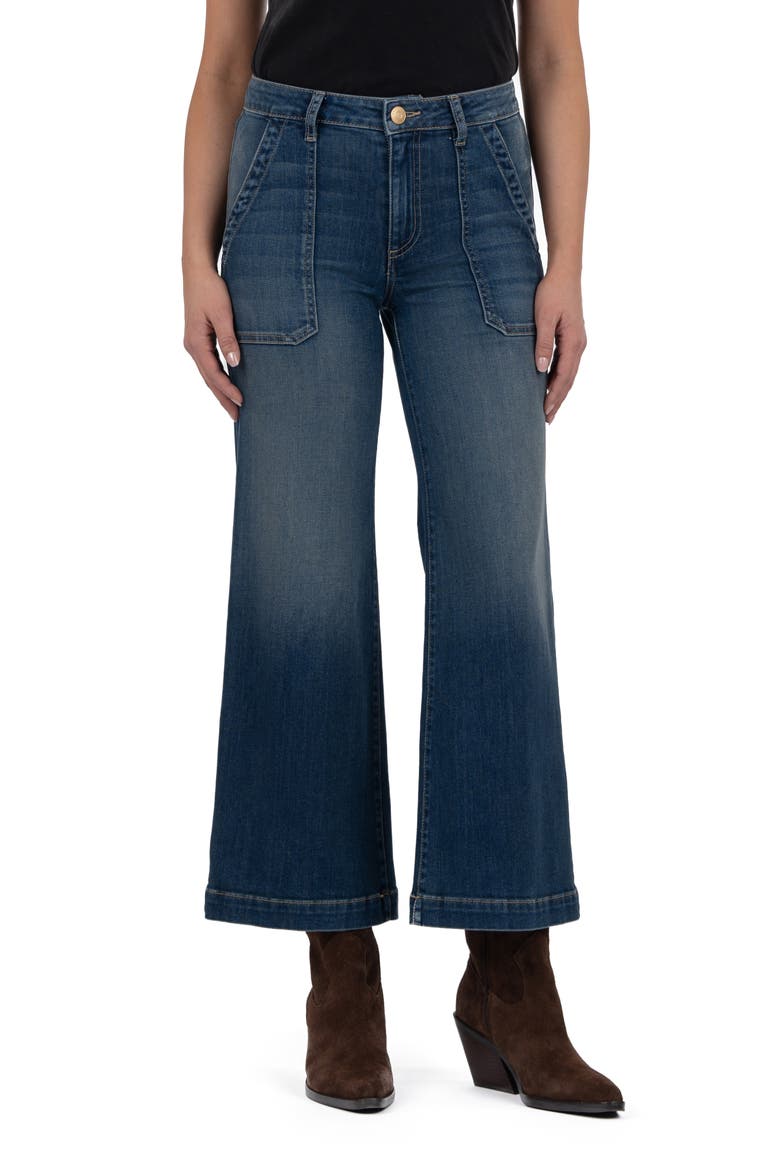 Meg Utility Pocket High Waist Wide Leg Jeans, Main, color, REFLECTIVE
