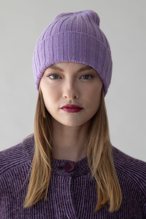 Sskein Ribbed Beanie In Purple