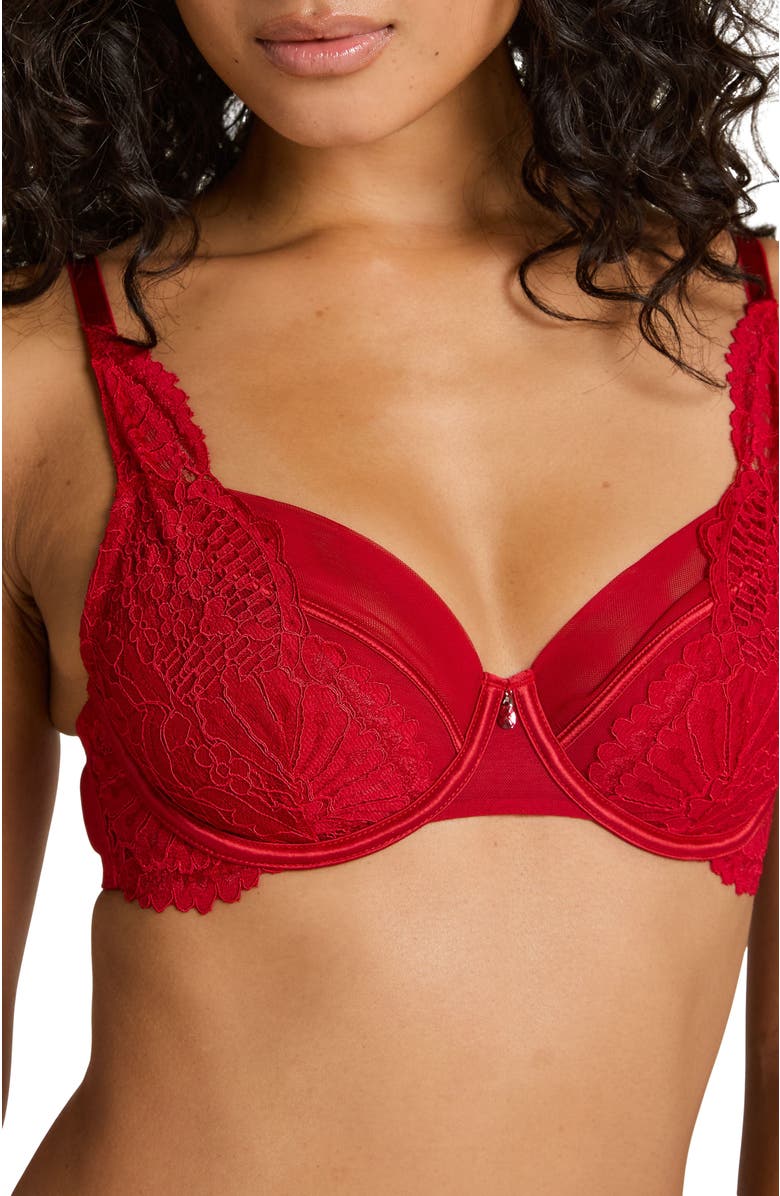 Hunkemöller Whitney Non-Padded Underwired Bra, Alternate, color, Red