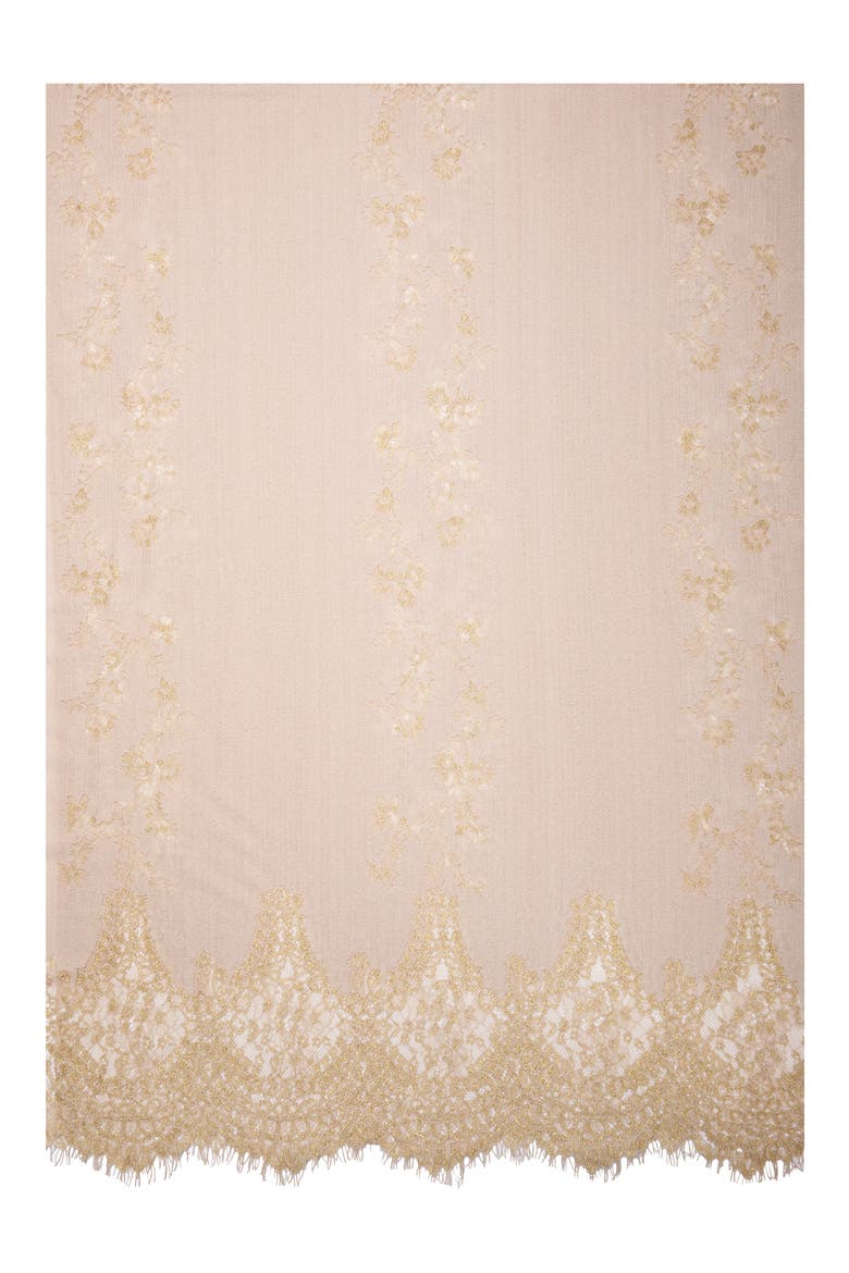 Lace Embellished Scarf, Alternate, color, TAUPE