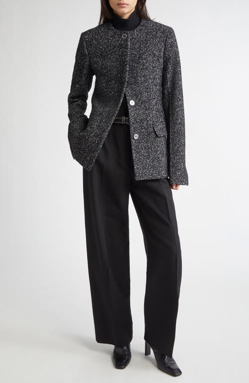 Totême Toteme Collarless Cinched Wool Blend Jacket In Multi