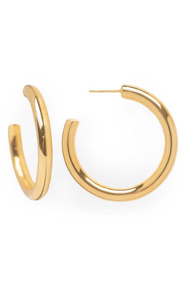 Local Eclectic Medium Tube Hoop Earrings, Main, color, Gold