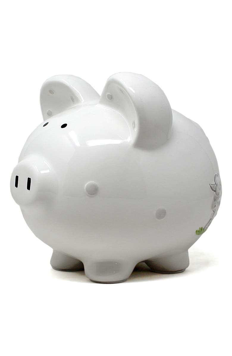 Child to Cherish Lambs Ceramic Piggy Bank, Alternate, color, White