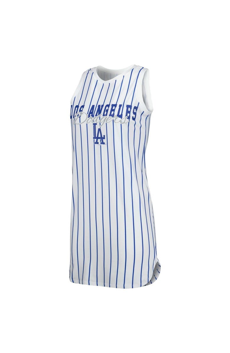 CONCEPTS SPORT Women's Concepts Sport White Los Angeles Dodgers Reel Pinstripe Knit Sleeveless Nightshirt, Alternate, color, White